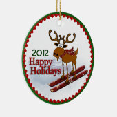 Holiday Downhill Moose Keramisch Ornament (Rechts)