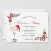 Holiday Drink Santa Hat Branches Christmas  Kaart (Voorkant)