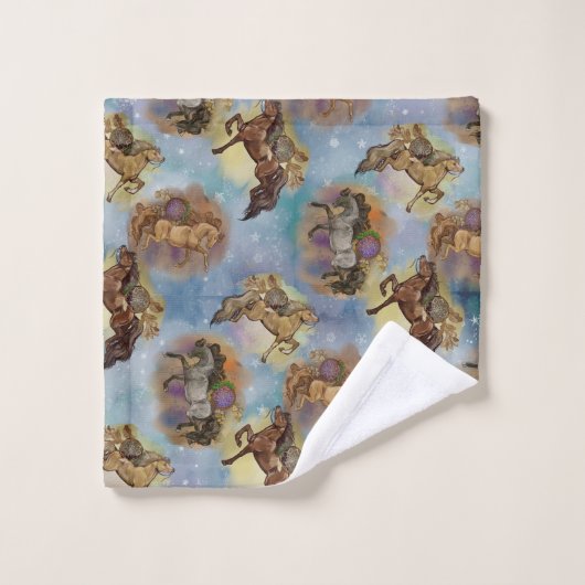 Holiday Drocatcher Western Horses Pattern Bad Handdoek (Wasdoekje)