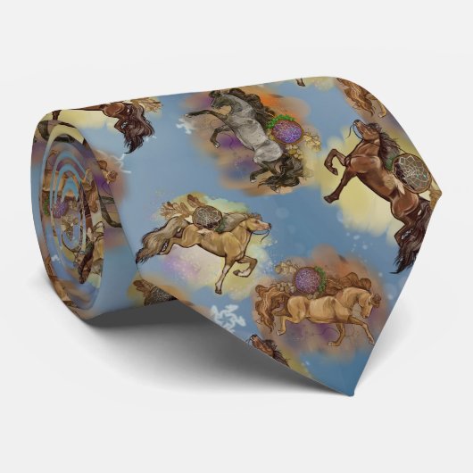 Holiday Drocatcher Western Horses Pattern Stropdas (Opgerold)