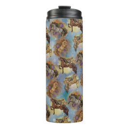 Holiday Drocatcher Western Horses Pattern Thermosbeker