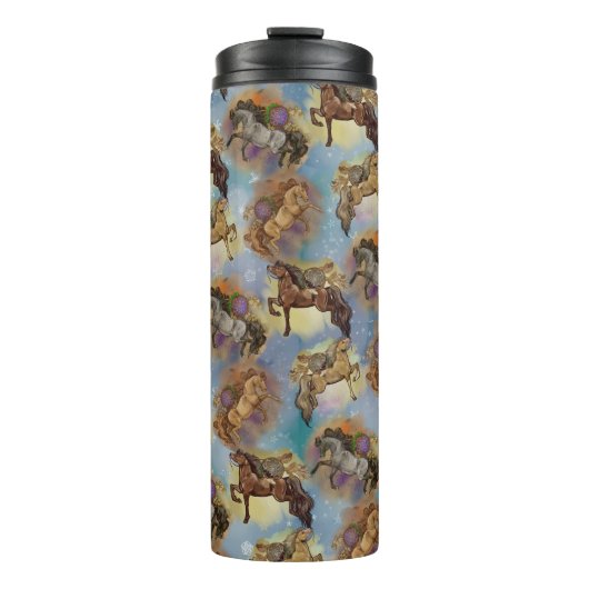 Holiday Drocatcher Western Horses Pattern Thermosbeker (Voorkant)