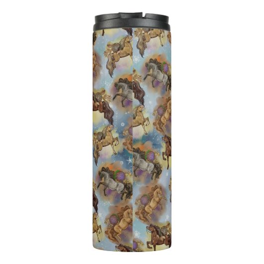 Holiday Drocatcher Western Horses Pattern Thermosbeker (Achterkant)