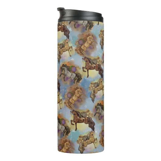 Holiday Drocatcher Western Horses Pattern Thermosbeker (Geroteerd rechts)