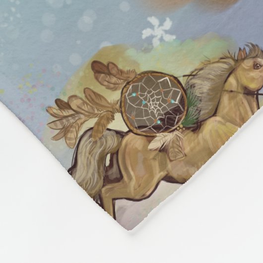 Holiday Drocatcher Westerne Paarden gevild Fleece Deken (Hoek)