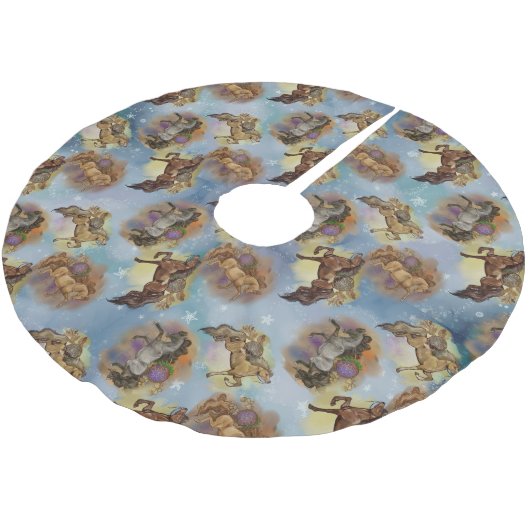 Holiday Drocatcher Westerne Paarden gevild Kerstboom Rok (Gekanteld)