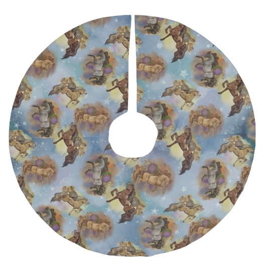 Holiday Drocatcher Westerne Paarden gevild Kerstboom Rok (Voorkant)