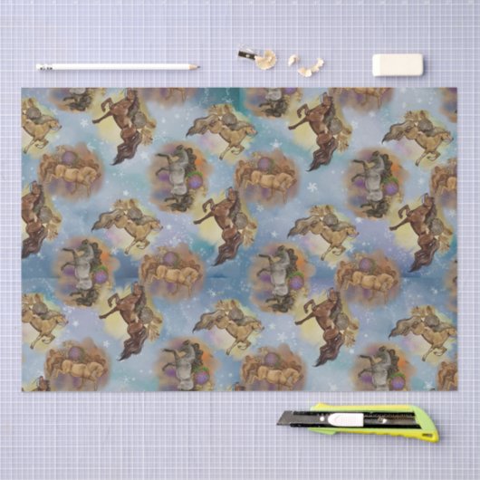 Holiday Drocatcher Westerne Paarden gevild Tissuepapier (Craft)