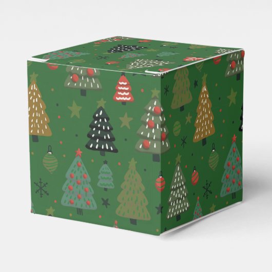 Holiday Echoes-Groene Favor Doos Bedankdoosjes (Voorkant Zijde)