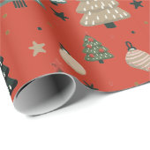Holiday Echoes-Red Wrapping Paper Cadeaupapier (Rol Hoek)