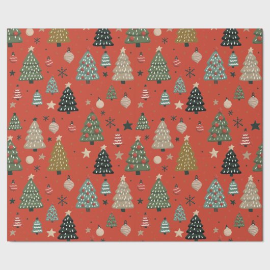 Holiday Echoes-Red Wrapping Paper Cadeaupapier (Zoom)