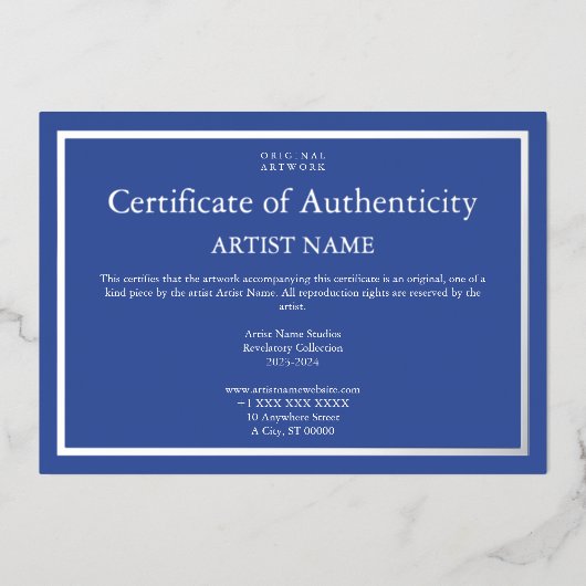 Holiday Edition Folie Certificaat van echtheid Feestdagenkaart (Voorkant)