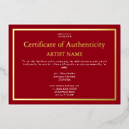 Holiday Edition Folie Certificaat van echtheid Folie Feestdagenkaart