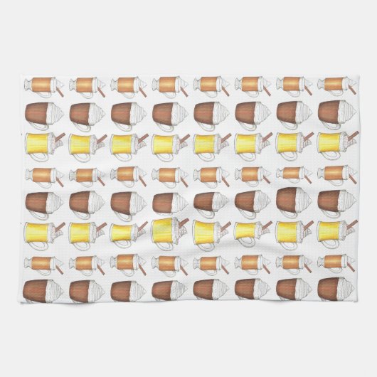 Holiday Egg Nog Cacao Buttered Rum Kerstmis eten Theedoek (Horizontaal)