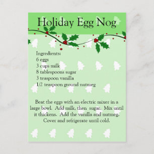 Holiday Egg Nog Recept Post Kaart