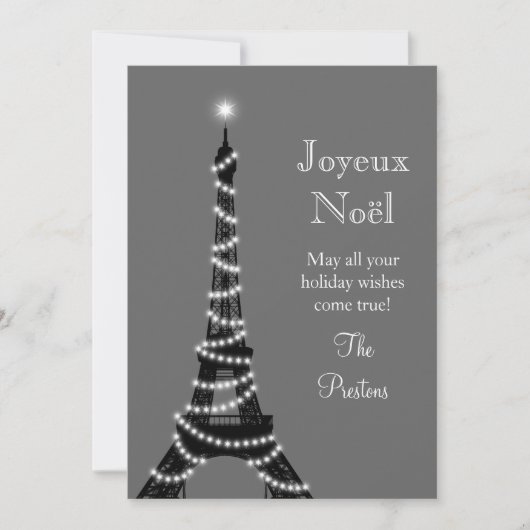 Holiday Eiffel Tower Card Feestdagenkaart (Voorkant)