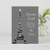 Holiday Eiffel Tower Card Feestdagenkaart (Staand voorkant)