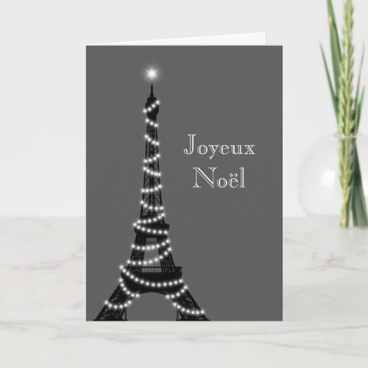 Holiday Eiffel Tower kaart grijs (Voorkant)