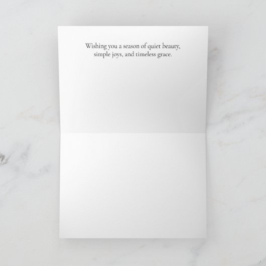 Holiday Elegance – Black & White Ornament Card Bedankkaart (Binnen)