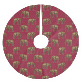 Holiday Elegant Gold Red Animal Elephant Kerstboom Rok (Voorkant)