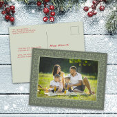 Holiday Elegant Green Snowflake Classic 1 Foto Feestdagenkaart