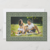 Holiday Elegant Green Snowflake Classic 1 Foto Feestdagenkaart (Voorkant)
