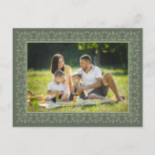 Holiday Elegant Green Snowflake Classic 1 Foto Feestdagenkaart (Voorkant)
