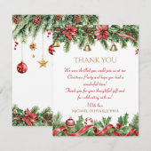 Holiday Elegant Soft Merry Christmas Party Bedankkaart (Voorkant / Achterkant)