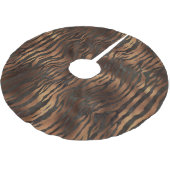 Holiday Elegant Tiger Print Bronze Satin Chic Kerstboom Rok (Gekanteld)