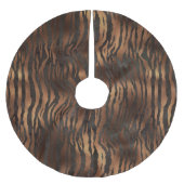 Holiday Elegant Tiger Print Bronze Satin Chic Kerstboom Rok (Voorkant)