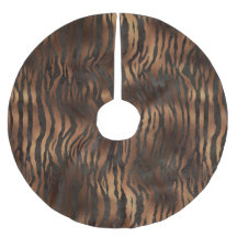 Holiday Elegant Tiger Print Bronze Satin Chic