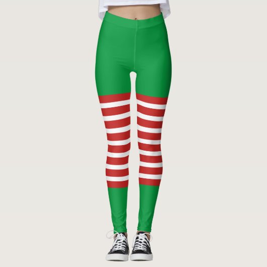 Holiday Elf Leggings Candy Cane Kerstmis (Voorkant)