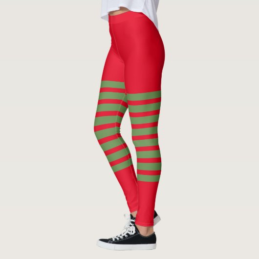 Holiday Elf Leggings Candy Cane Kerstmis (Links)