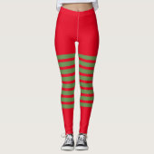 Holiday Elf Leggings Candy Cane Kerstmis (Voorkant)