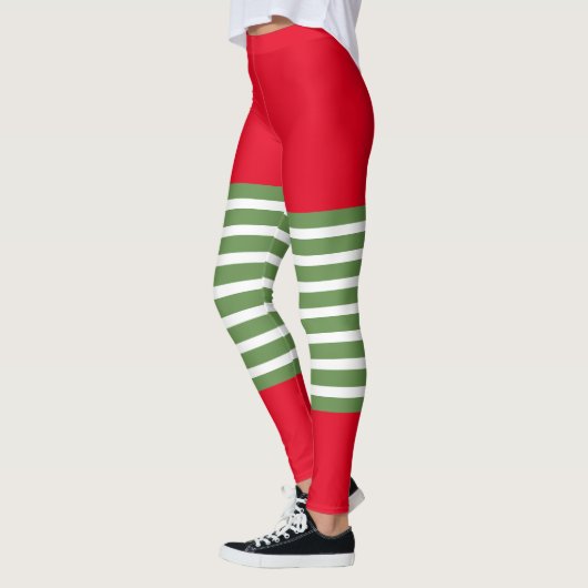 Holiday Elf Leggings Candy Cane Kerstmis (Links)