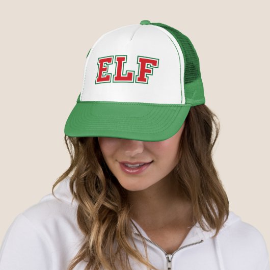 Holiday Elf Trucker Hat Pet (In situ)