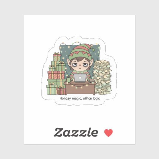 Holiday Elf Workload – Funny Christmas Sticker (Vel)