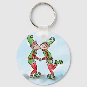Holiday Elves Kissing Sleutelhanger