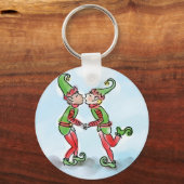 Holiday Elves Kissing Sleutelhanger (Voorkant)