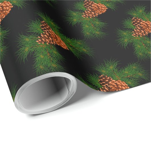Holiday Evergreen pine cone patroon - Cadeaupapier (Rol Hoek)