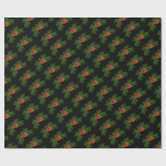 Holiday Evergreen pine cone patroon - Cadeaupapier (Vlak)