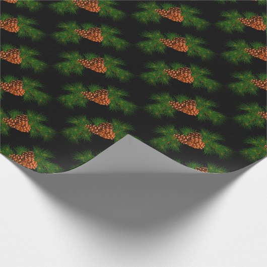 Holiday Evergreen pine cone patroon - Cadeaupapier (Hoek)