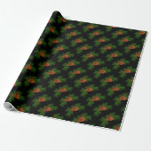 Holiday Evergreen pine cone patroon - Cadeaupapier (Uitgerold)