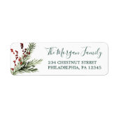Holiday Evergreen Return Address Labels (Voorkant)