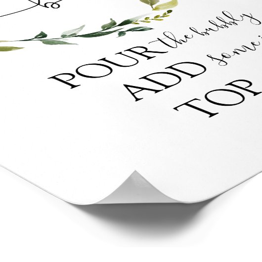 Holiday Evergreen Wreath Mimosa Bar Sign Poster (Hoek)