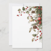 Holiday Evergreens and Berries Cocktail Party Kaart (Achterkant)
