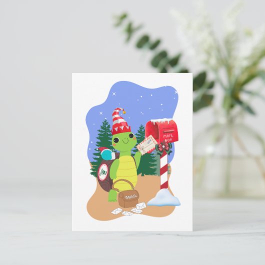 Holiday Express Snail Mail by Turtle Briefkaart (Staand voorkant)