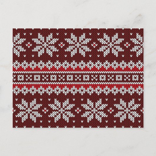 Holiday Fair Isle Knit Pattern Feestdagenkaart (Voorkant)