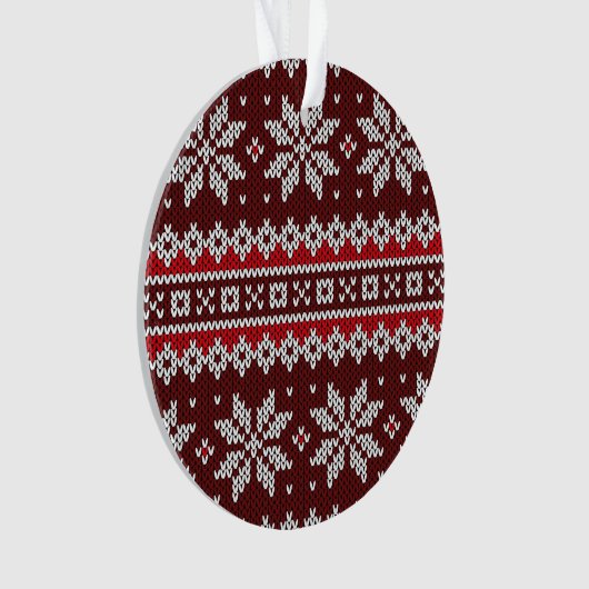Holiday Fair Isle Knit Pattern Ornament (voorkant)