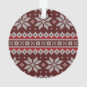 Holiday Fair Isle Knit Pattern Ornament